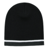 Decky Double Striped Beanie | Decky 8015 Blk/Wht/Cha OSFM Beanies