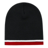 Decky Double Striped Beanie | Decky 8015 Blk/Wht/Red OSFM Beanies