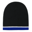 Decky Double Striped Beanie | Decky 8015 Blk/Wht/Ryl OSFM Beanies
