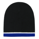 Decky Double Striped Beanie | Decky 8015 Blk/Wht/Ryl OSFM Beanies
