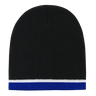 Decky Double Striped Beanie | Decky 8015 Blk/Wht/Ryl OSFM Beanies