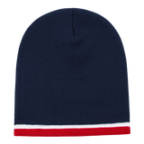 Decky Double Striped Beanie | Decky 8015 Nvy/Wht/Red OSFM Beanies