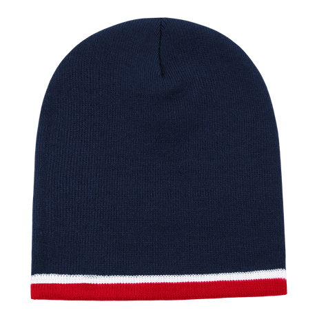 Decky Double Striped Beanie | Decky 8015 Nvy/Wht/Red OSFM Beanies