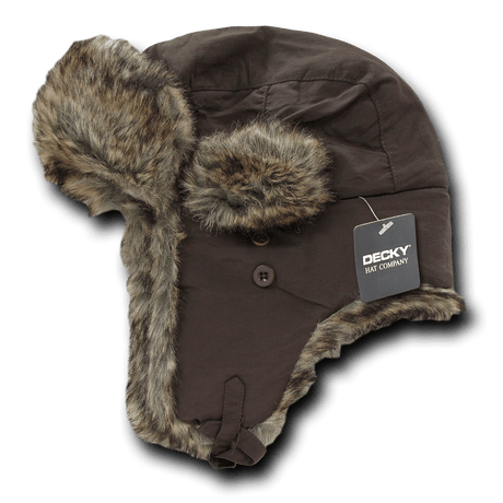 Decky Faux Fur Aviator Hat | Decky 777 Brown S/M Hats