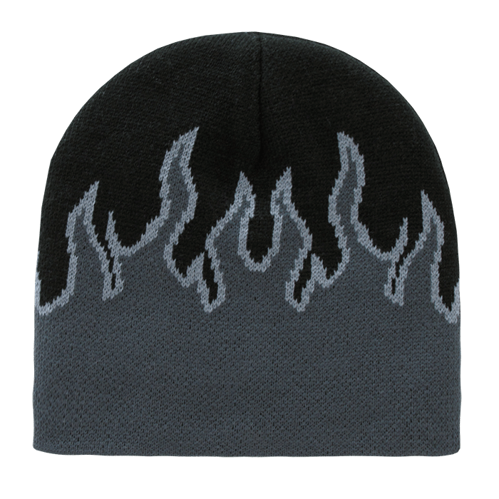 Decky Fire Beanie | Decky 8003 Black/Grey/Charcoal OSFM Beanies