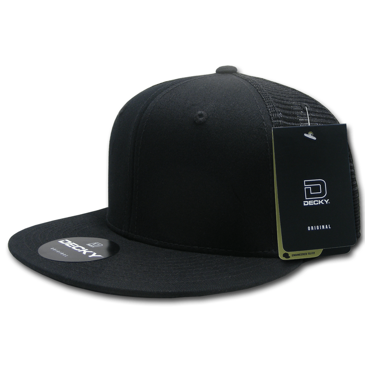 Decky Fitted Cotton Trucker Cap | Decky 1075 Black 6 7/8 Hats