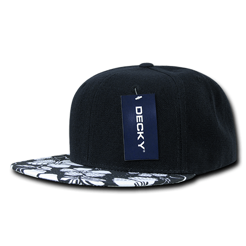 Decky Floral Visor Snapbacks | Decky 1066 Black OSFM Visors