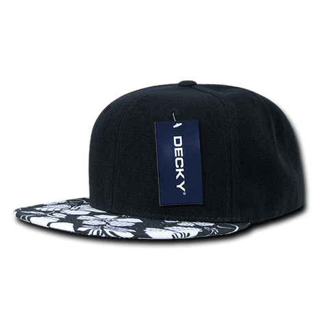 Decky Floral Visor Snapbacks | Decky 1066 Black OSFM Visors