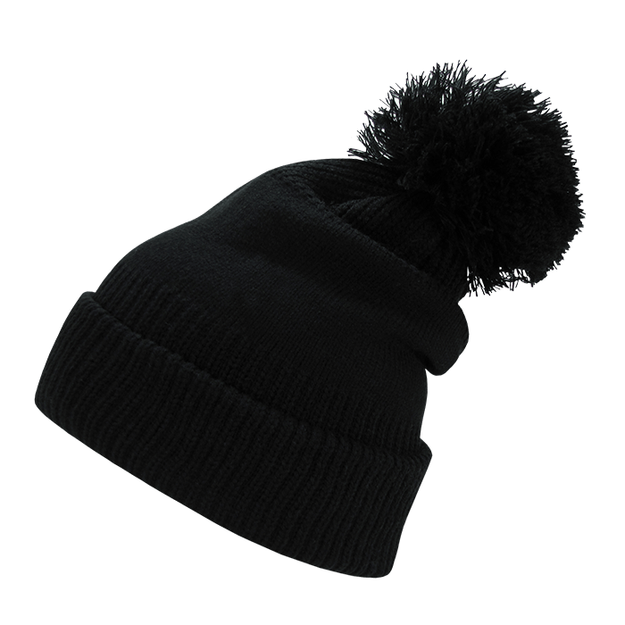 Decky Giant Pom Beanies | Decky 689 Black OSFM Beanies