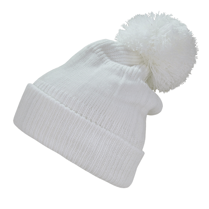 Decky Giant Pom Beanies | Decky 689 White OSFM Beanies