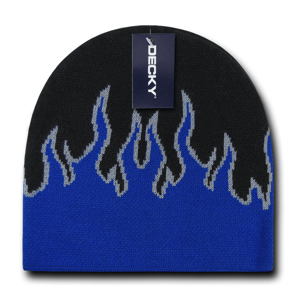 Decky Kids Fire Beanies | Decky 9055 Black/Blue/Grey OSFM Beanies