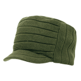Decky Knitted Flat Top Cap w/ Visor | Decky 615 Olive OSFM Visors