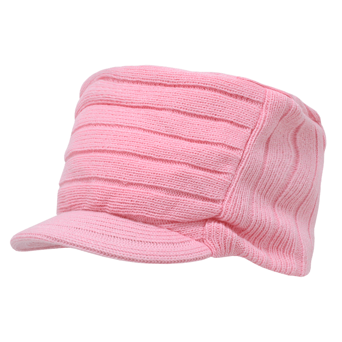 Decky Knitted Flat Top Cap w/ Visor | Decky 615 Pink OSFM Visors