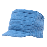 Decky Knitted Flat Top Cap w/ Visor | Decky 615 Sky Blue OSFM Visors