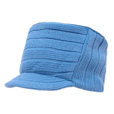 Decky Knitted Flat Top Cap w/ Visor | Decky 615 Sky Blue OSFM Visors