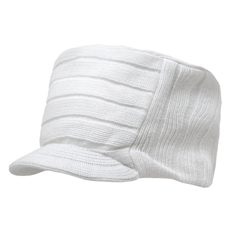 Decky Knitted Flat Top Cap w/ Visor | Decky 615 White OSFM Visors