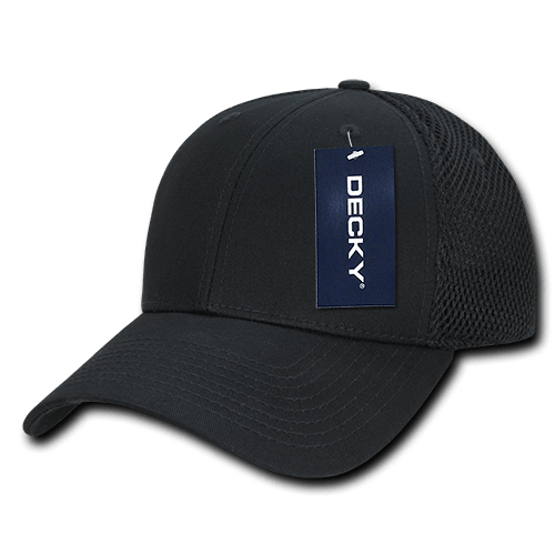 Decky Low Crown Air Mesh Baseball Cap | Decky 204 BLK/BLK OSFM Hats