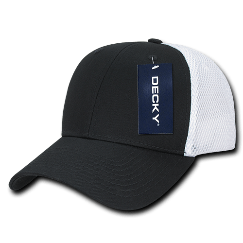 Decky Low Crown Air Mesh Baseball Cap | Decky 204 BLK/WHT OSFM Hats