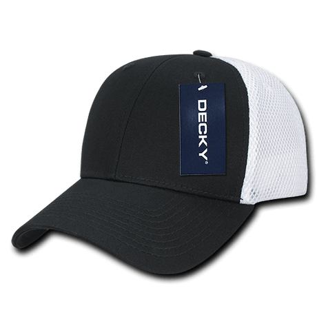 Decky Low Crown Air Mesh Baseball Cap | Decky 204 BLK/WHT OSFM Hats