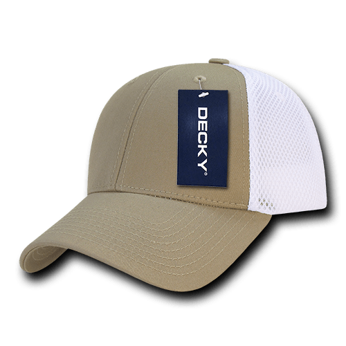 Decky Low Crown Air Mesh Baseball Cap | Decky 204 KHA/WHT OSFM Hats