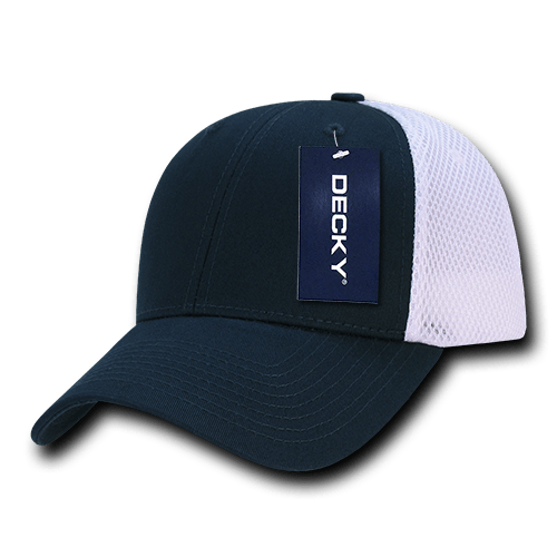Decky Low Crown Air Mesh Baseball Cap | Decky 204 NVY/WHT OSFM Hats