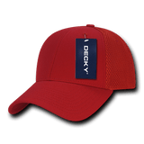 Decky Low Crown Air Mesh Baseball Cap | Decky 204 RED/RED OSFM Hats