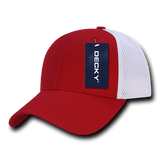 Decky Low Crown Air Mesh Baseball Cap | Decky 204 RED/WHT OSFM Hats