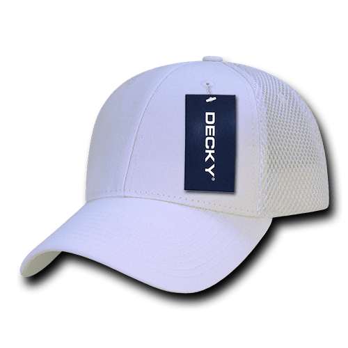 Decky Low Crown Air Mesh Baseball Cap | Decky 204 WHT/WHT OSFM Hats