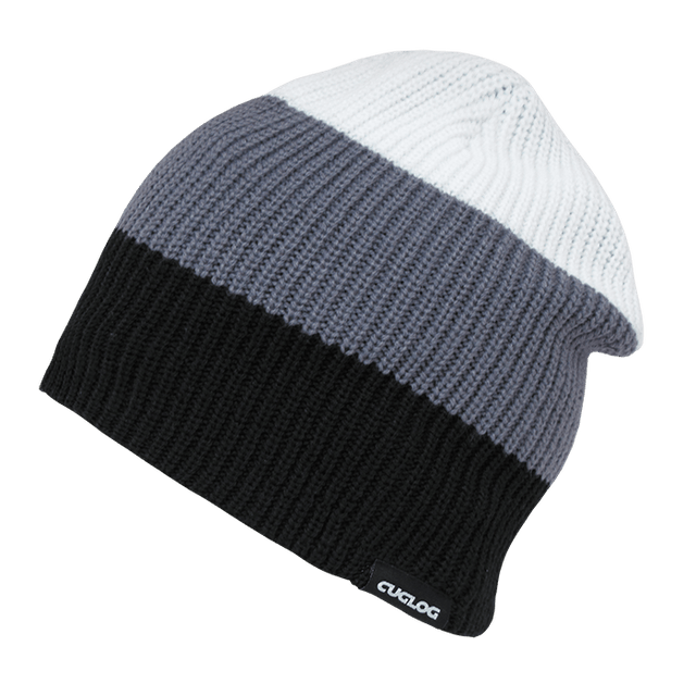 Decky Mauna Kea 3 Tone Knit Caps | Decky K004 Blk/Gry/Wht OSFM Hats