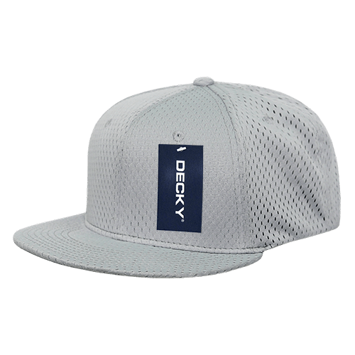 Decky Mesh Jersey Flat Bill Snapbacks | Decky 1128 Grey OSFM