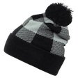 Decky Pom Plaid Beanie | Decky 8028 Black OSFM Beanies