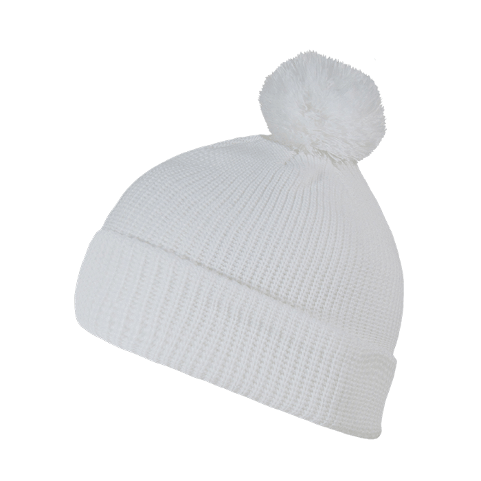 Decky Pom Pom Acrylic Beanies | Decky 686 White OSFM Beanies