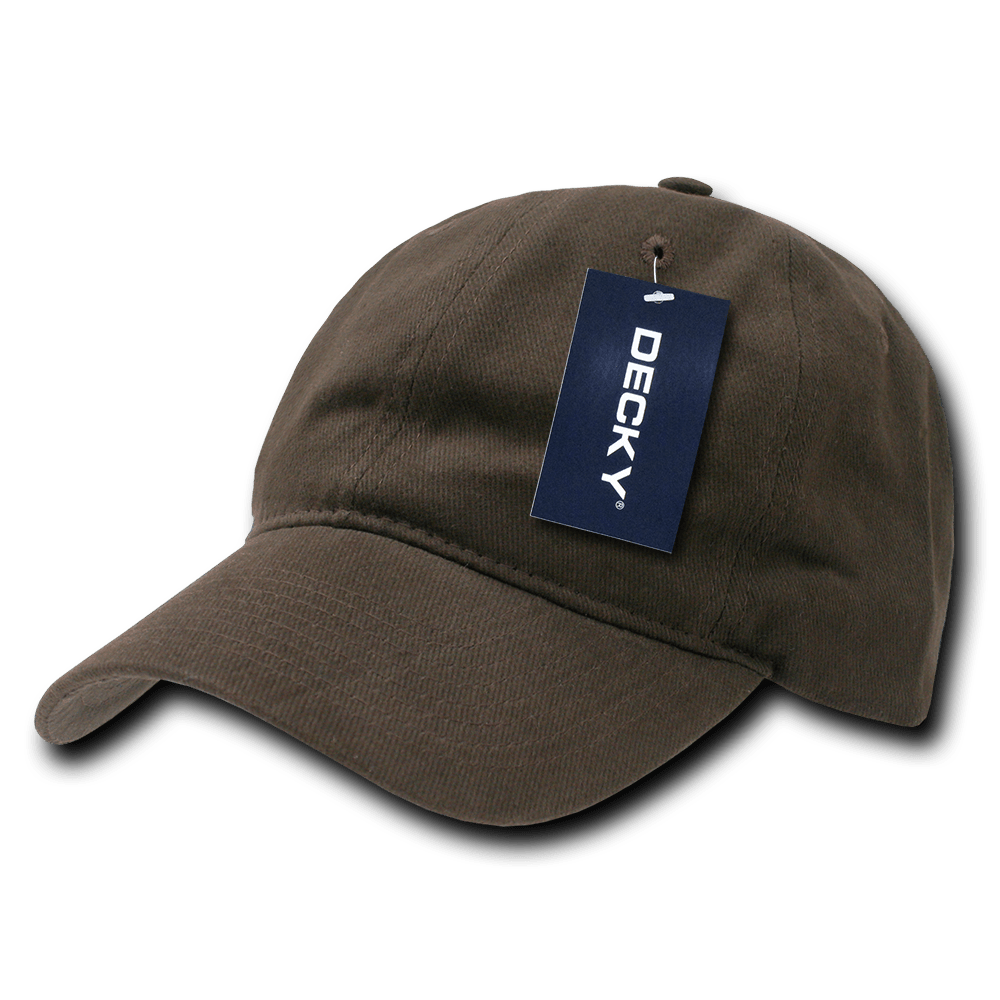 Decky Relaxed Brushed Cotton Caps | Decky 307 Brown OSFM Hats