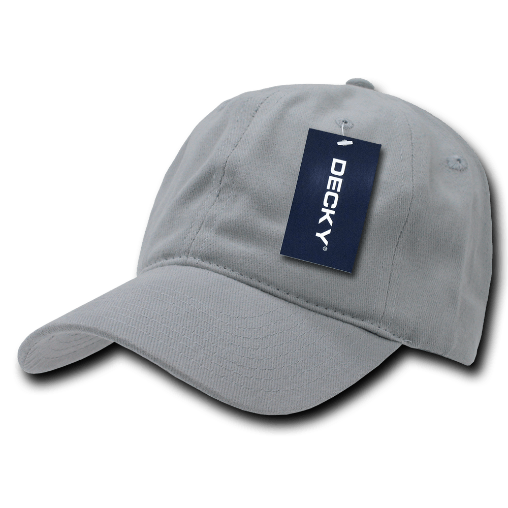 Decky Relaxed Brushed Cotton Caps | Decky 307 Grey OSFM Hats