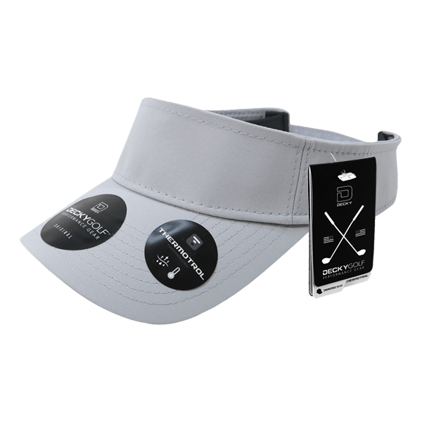 Decky Sleek H2O Sun Visors | Decky 6404 Grey OSFM Visors
