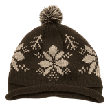Decky Snowflake Roll Up Beaine w/Pom | Decky 611B Brn/Stn OSFM