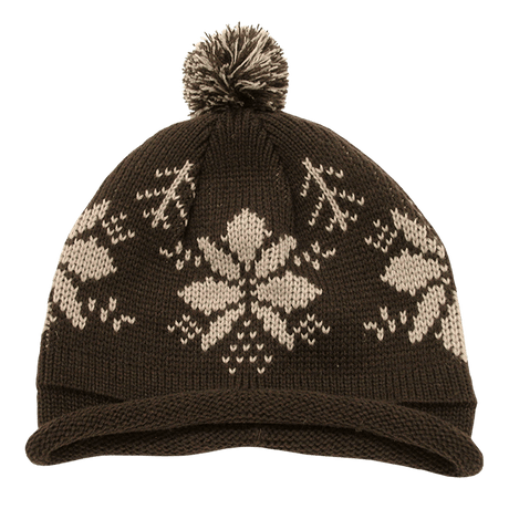 Decky Snowflake Roll Up Beaine w/Pom | Decky 611B Brn/Stn OSFM