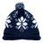 Decky Snowflake Roll Up Beaine w/Pom | Decky 611B Nvy/Wht OSFM
