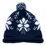 Decky Snowflake Roll Up Beaine w/Pom | Decky 611B Nvy/Wht OSFM
