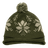 Decky Snowflake Roll Up Beaine w/Pom | Decky 611B Olv/Stn OSFM