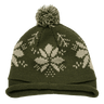 Decky Snowflake Roll Up Beaine w/Pom | Decky 611B Olv/Stn OSFM