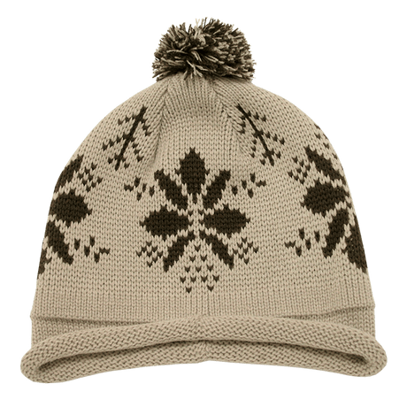 Decky Snowflake Roll Up Beaine w/Pom | Decky 611B Stn/Brn OSFM
