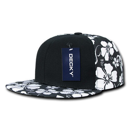 Decky Solid Front Floral Snapbacks | Decky 1067 Black OSFM