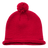 Decky Solid RollUp Beanie w/PomPom | Decky 611A Red OSFM Beanies