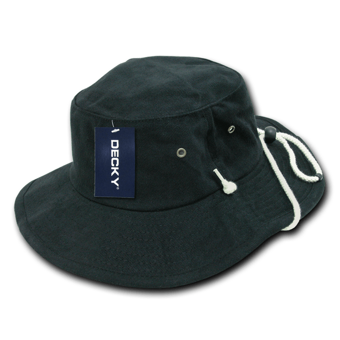 Decky Structured Cotton Aussie Hat | Decky 510 Black S/M Hats
