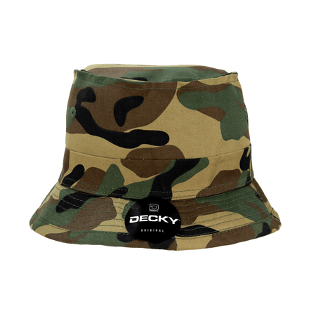 Decky Structured Cotton Fisherman's Hat | Decky 450 Woodland S/M Hats