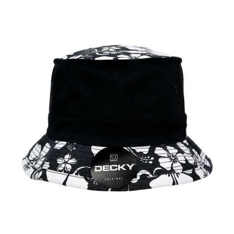 Decky Structured Floral Brim Fisherman's Hat | Decky 456 Black S/M Hats