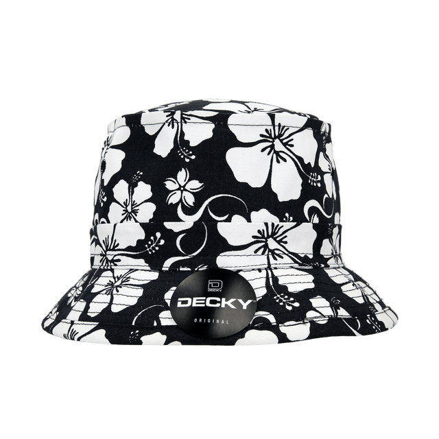Decky Structured Floral Fisherman's Hat | Decky 454 Black S/M Hats