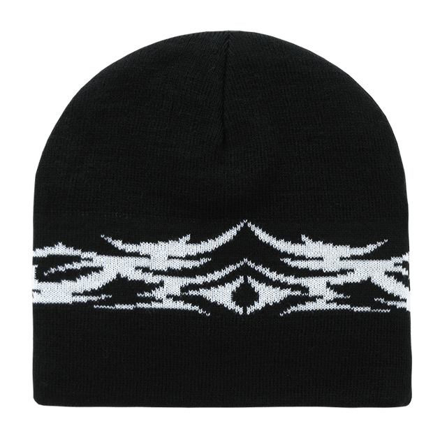 Decky Tribal Beanie | Decky 8012 Black/White OSFM Beanies