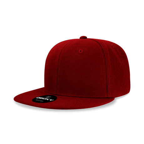 Decky Women's 6 Panel High Profile Structured Acrylic/Polyester Snapback | Decky 5121 Cardinal OSFM